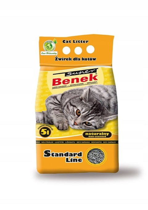 Żwirek dla kota bentonitowy Super Benek STANDARD naturalny 10l