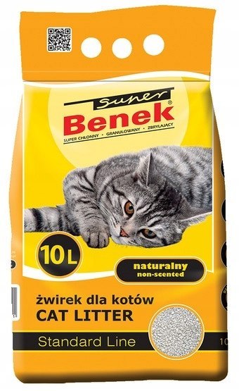 Żwirek dla kota bentonitowy Super Benek STANDARD naturalny 5l