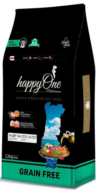 HappyOne Grain-Free Mediterraneum Light & Senior dla psich seniorów SUPER P