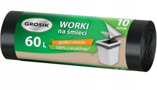 GROSIK WORKI NA ŚMIECI SUPERGRUBE MOCNE 10SZT 60L