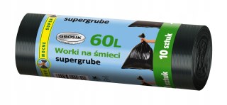 GROSIK WORKI NA ŚMIECI SUPERGRUBE MOCNE 10SZT 60L