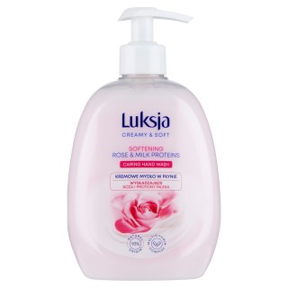 LUKSJA CREAMY&SOFT Mydło w płynie z pompką wygładzające RÓŻA, 500 ml