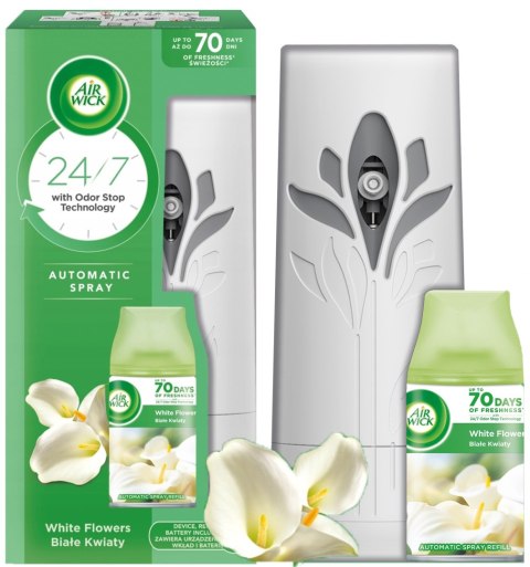 Air Wick Freshmatic Odświeżacz Powietrza Białe Kwiaty zapach Komplet 250 ml