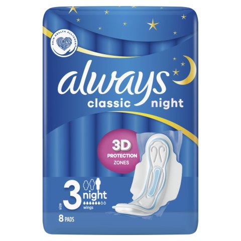 Always Classic Night Podpaski ze skrzydełkami 8szt