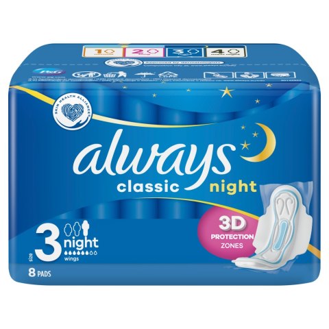 Always Classic Night Podpaski ze skrzydełkami 8szt