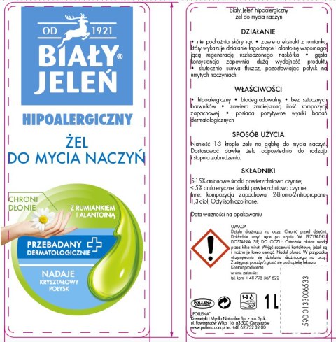 Biały Jeleń żel do mycia naczyń 1l