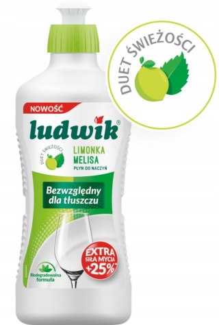 Ludwik, Płyn do mycia naczyń, limonka+melisa 900ml