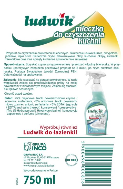 LUDWIK Mleczko do czyszczenia kuchni 750 ml