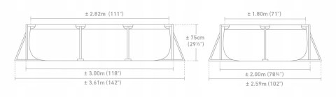 Basen stelażowy prostokątny Intex 28272 300x200cm