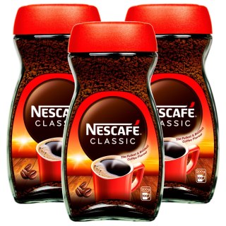 Nescafe Classic kawa rozpuszczalna słoik 3x 200 g