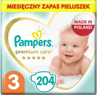 PAMPERS Pieluchy Premium Care 3 Midi 204 szt PROMO