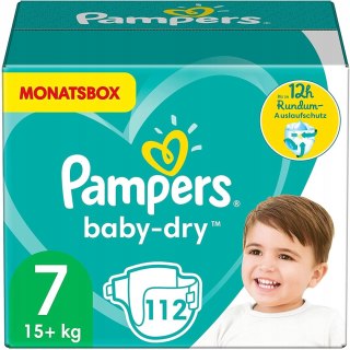 Pampers Pieluszki Baby Dry Rozmiar 7 waga15+ 112sz